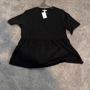 NWT- Black Peplum Top
